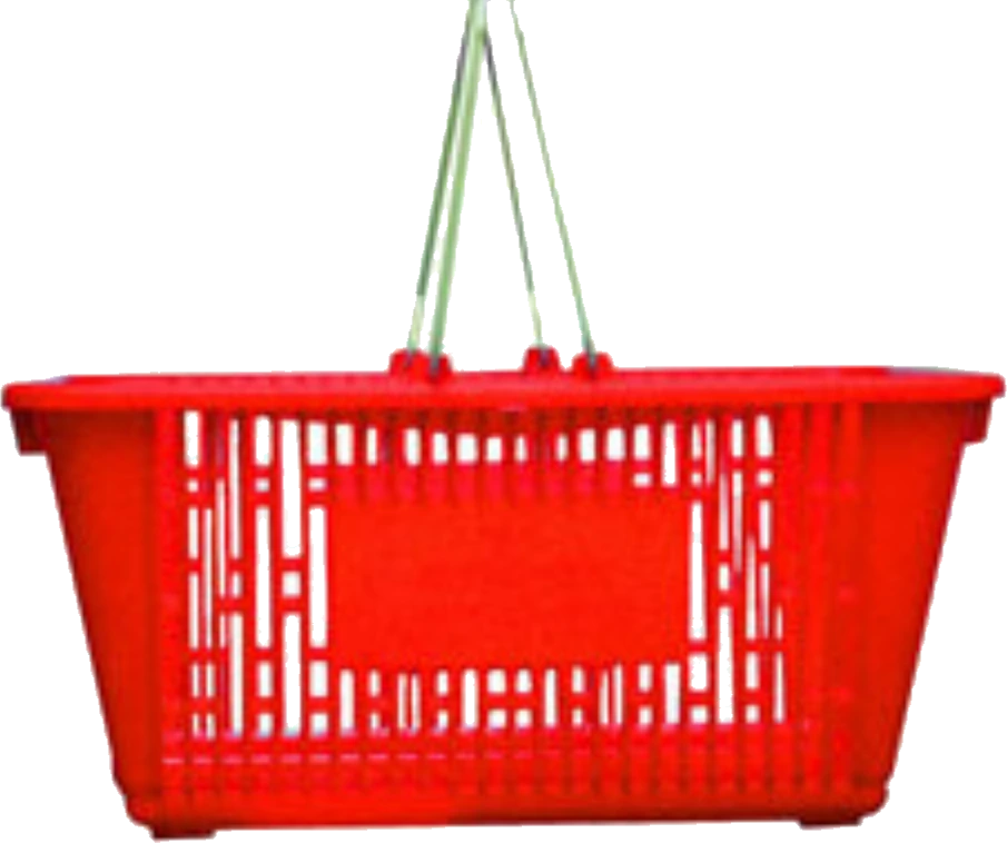 Red plastic basket