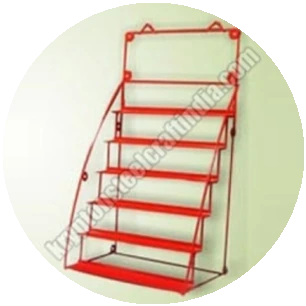 Red iron wall display rack