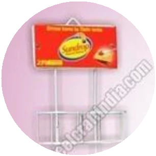 White iron display rack with header