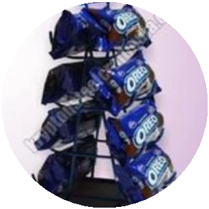 Iron table-top rack with biscuit packs