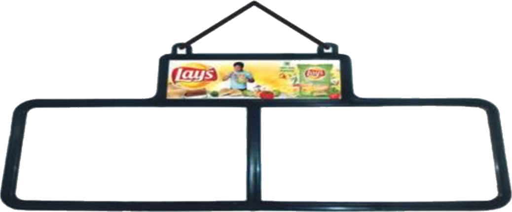 Metal wire hanger with branded header